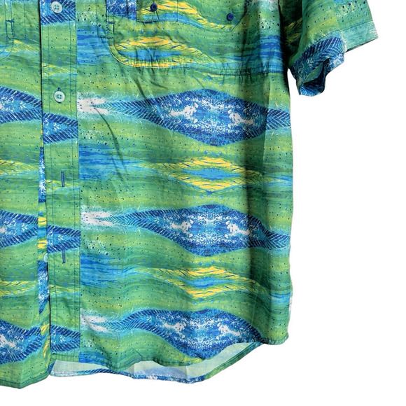 Reel Legends Sz XL Mariner Vented Button Down Shirt Sonar Fisherman Outdoor - Picture 6 of 13